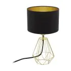 Eglo Bordslampa Carlton 2 Stål Guld Svart | IP20 - Passande för 1x E14 